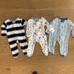Burt’s Bees Set of 3 Zip Up Footies